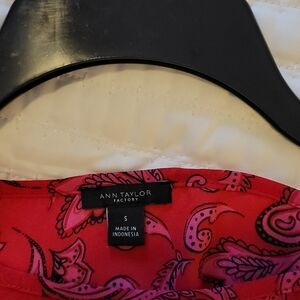 Ann Taylor Red Paisley Blouse